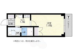 アンビックスつつじヶ丘A棟 1Kの間取図画像