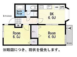 ドエルスカイ 2DKの間取図画像