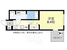 XEBECハチマンヤマ 1Kの間取図画像