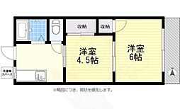 第5ハイツ高橋 2Kの間取図画像