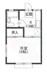 ファミールK 1Kの間取図画像