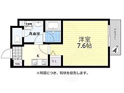 リライア烏山 1Kの間取図画像