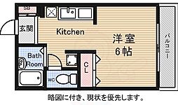 モアナラニハウス ワンルームの間取図画像