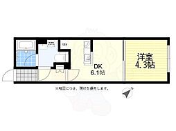 PASEO芦花公園 1DKの間取図画像