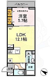セレスティア北烏山 1LDKの間取図画像
