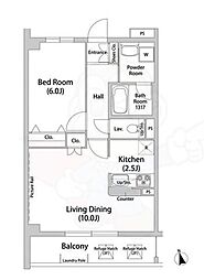 ヒューリックレジデンス調布柴崎 1LDKの間取図画像