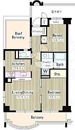 カーサエッチェルサ世田谷 1SLDKの間取図画像