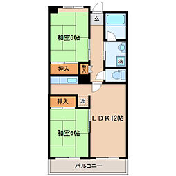 メゾン長喜城 2LDKの間取図画像
