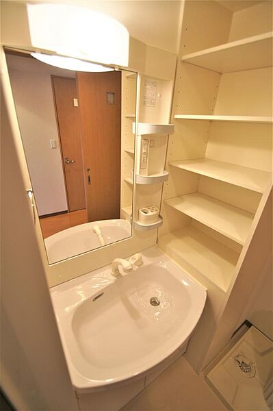 画像16:洗面スペースにはシャワー付洗面化粧台・洗濯機置き場があります。