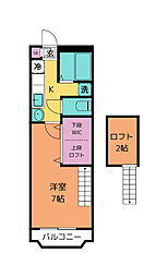 コーポ阿部 1Kの間取図画像
