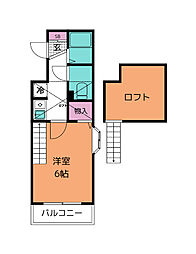 グリーンフォレスト・あさみ 1Kの間取図画像