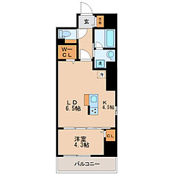 タウンイーストガン 1LDKの間取図画像