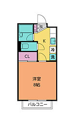 アンクラージェ小松島 1Kの間取図画像