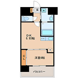 アルティザ仙台花京院 1DKの間取図画像