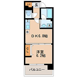 リージア勾当台公園 1DKの間取図画像