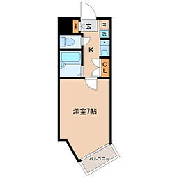コスモハイツ小田原 1Kの間取図画像