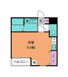 フォルト堤 3階ワンルームの間取り