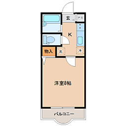 サンパーク14 1Kの間取図画像