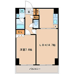 レジデンス仙台駅東 15階1LDKの間取り