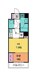 THEIOTHaranomachiα 1DKの間取図画像