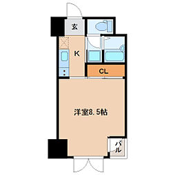 イーストン榴岡 1Kの間取図画像