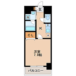 パークフラッツ本町 1Kの間取図画像
