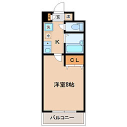 HIKOハイツ 1Kの間取図画像