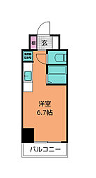 アソルティ東二番丁 ワンルームの間取図画像