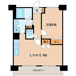 榴ヶ岡ユーワマンション 1LDKの間取図画像