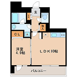 108二十人町 1LDKの間取図画像