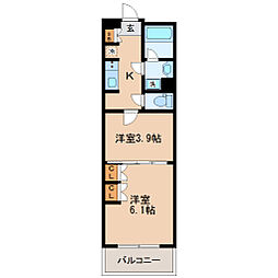 MA仙台ビルグランルージュ北一番丁 2Kの間取図画像
