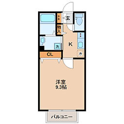 コージーコート北仙台 1Kの間取図画像