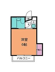日清コーポ台原A棟 1Kの間取図画像