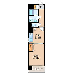 HF仙台五橋レジデンス 1DKの間取図画像