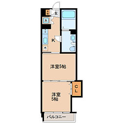 ヴィラマール新寺 2Kの間取図画像
