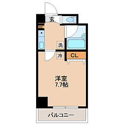 リエス原ノ町 1Kの間取図画像