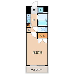 サンシティ北四番丁 1Kの間取図画像