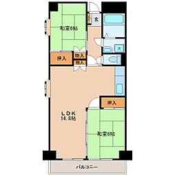 斉藤マンション 2LDKの間取図画像