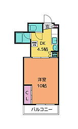 シャングリラ大和町 1DKの間取図画像