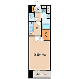 アークデュオ仙台苦竹 1Kの間取図画像