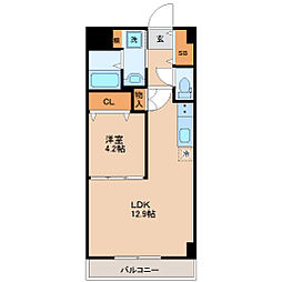 アークデュオ仙台宮町 1LDKの間取図画像