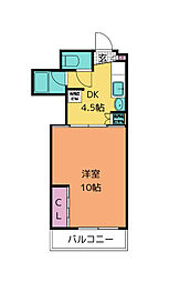 シャングリラ大和町 1DKの間取図画像