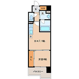 S-FORT青葉上杉 1DKの間取図画像