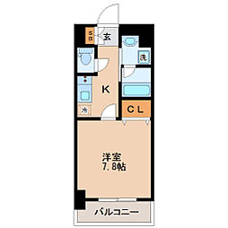パークフラッツ本町 1Kの間取図画像
