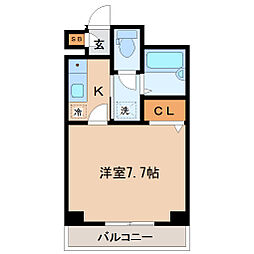 マイルストーン立町 1Kの間取図画像