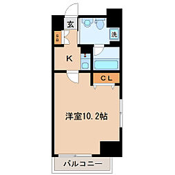 フィットエル仙台一番町 1Kの間取図画像