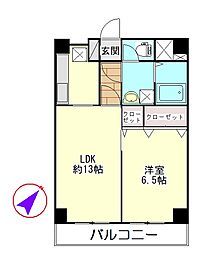 エターナル春日部 1LDKの間取図画像