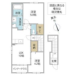 colline 201号室 2階2LDKの間取り