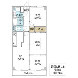 ファーストステージつくば荒川沖 3DKの間取図画像