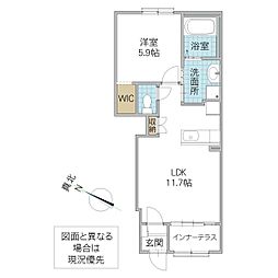 キルシュ・ブリューテB 1LDKの間取図画像